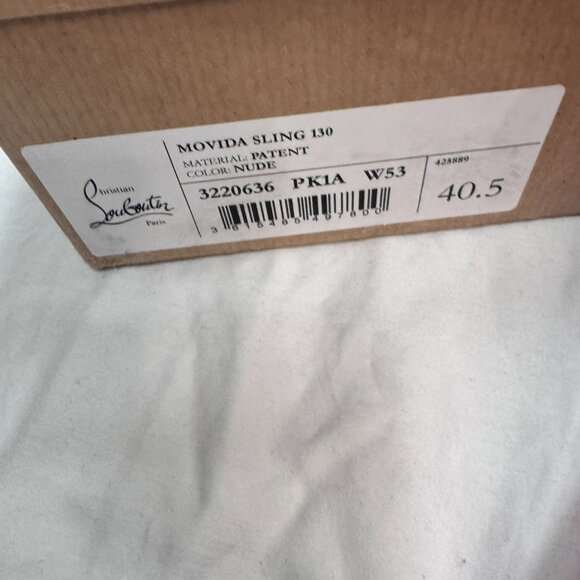 Christian Louboutin Movida Sling 130 Patent Heels – Nude (40.5 Dust Bag & Box) - Picture 6 of 6